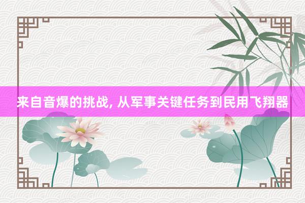 来自音爆的挑战, 从军事关键任务到民用飞翔器