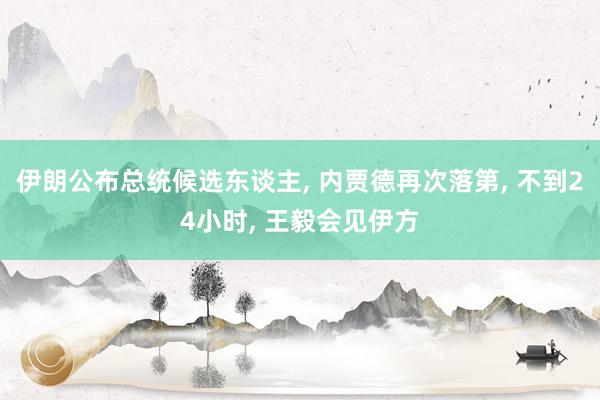 伊朗公布总统候选东谈主, 内贾德再次落第, 不到24小时, 王毅会见伊方