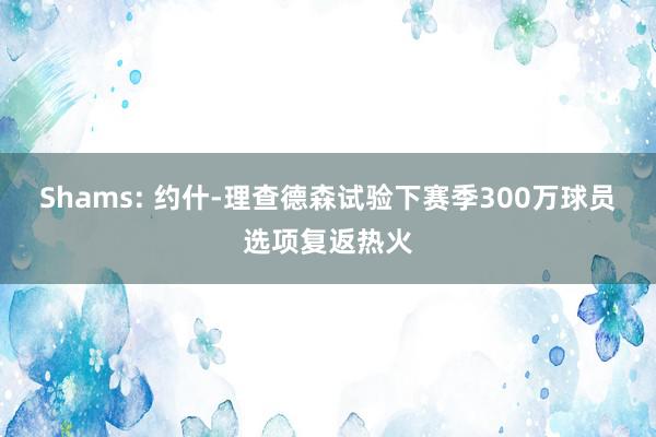 Shams: 约什-理查德森试验下赛季300万球员选项复返热火