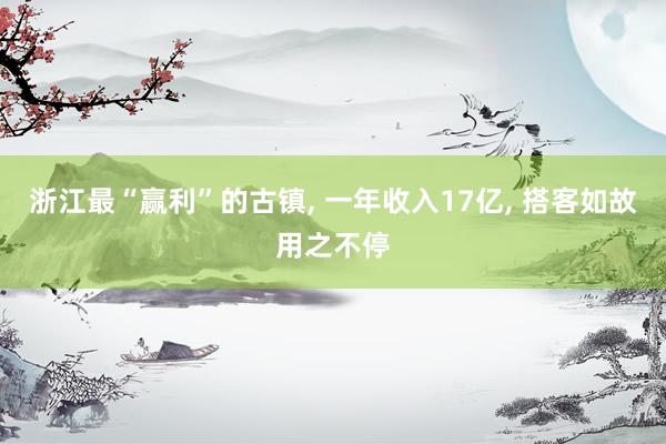 浙江最“赢利”的古镇, 一年收入17亿, 搭客如故用之不停