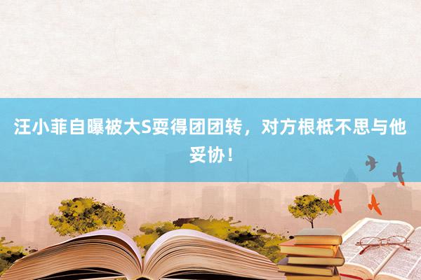 汪小菲自曝被大S耍得团团转，对方根柢不思与他妥协！