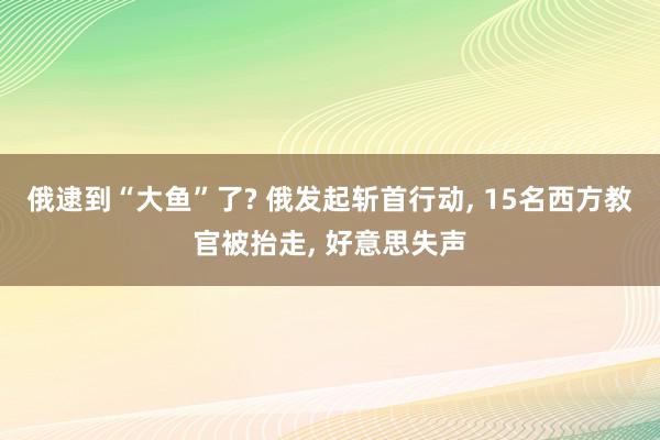 俄逮到“大鱼”了? 俄发起斩首行动, 15名西方教官被抬走, 好意思失声