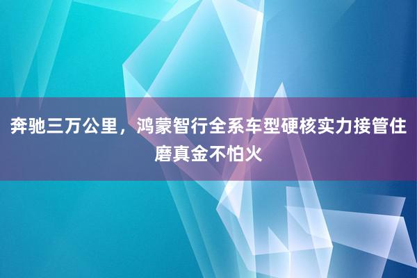 奔驰三万公里，鸿蒙智行全系车型硬核实力接管住磨真金不怕火