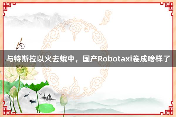 与特斯拉以火去蛾中，国产Robotaxi卷成啥样了