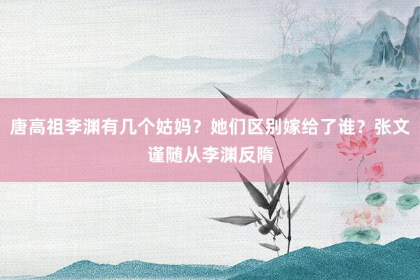 唐高祖李渊有几个姑妈？她们区别嫁给了谁？张文谨随从李渊反隋